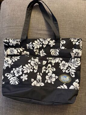 Black & White Floral Tote Bag